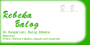 rebeka balog business card